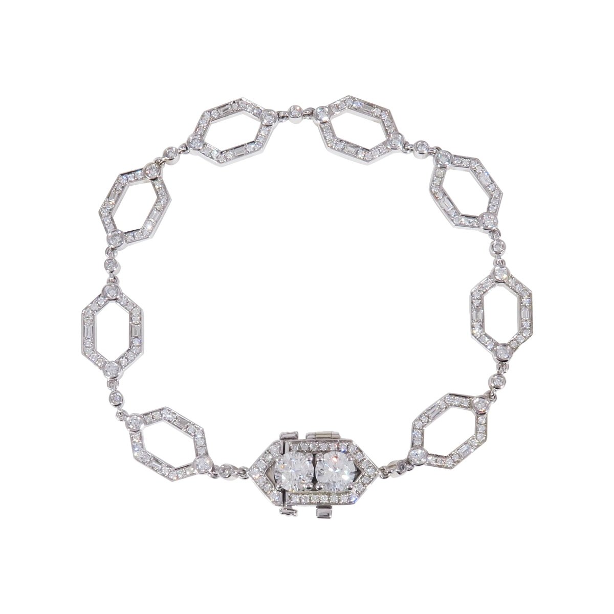 GRAPHITE DIAMOND BRACELET IN 14K WHITE GOLD - ALL RINGS