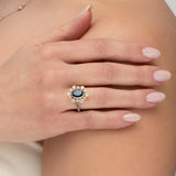 OVAL BLUE SAPPHIRE RING IN YELLOW GOLD AND PLATINUM - ALL RINGS