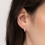 DIAMOND HUGGIE EARRINGS IN WHITE GOLD - EARRINGS
