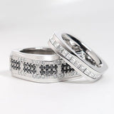 BLACK DIAMOND WEDDING BAND IN WHITE GOLD - ALL RINGS