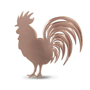 ROSE GOLD ROOSTER BROOCH - PINS & BROOCHES