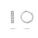DIAMOND HUGGIE EARRINGS IN WHITE GOLD - EARRINGS