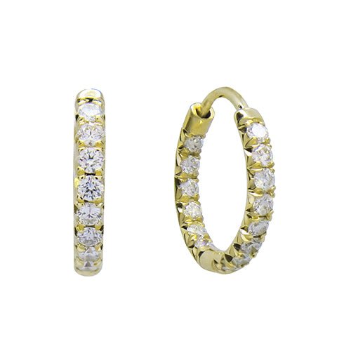INSIDE OUT DIAMOND HOOP EARRINGS SMALL IN YELLOW GOLD - EARRINGS