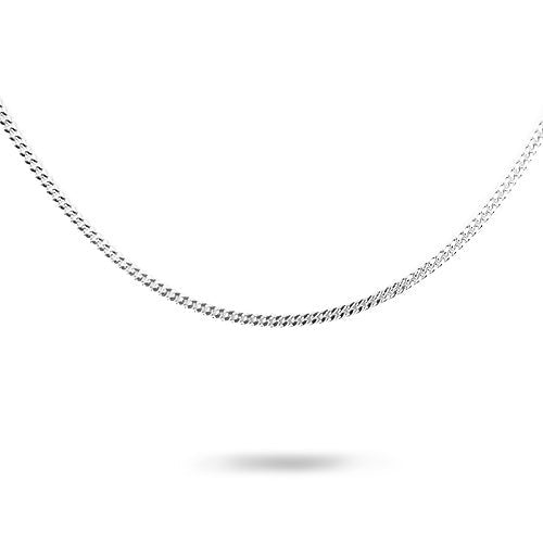 FINE CURB CHAIN NECKLACE IN STERLING SILVER -