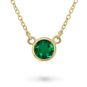FLOATING EMERALD PENDANT IN YELLOW GOLD - NECKLACES