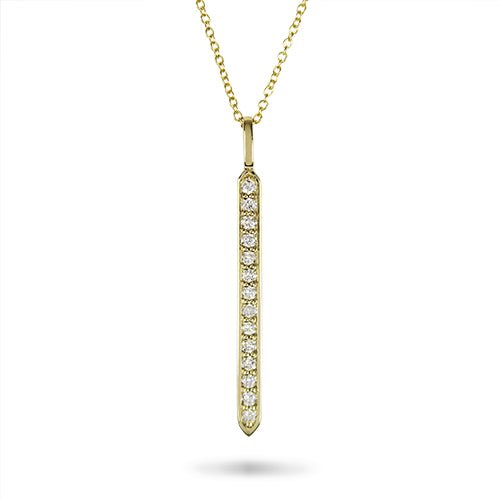 GRAPHITE DIAMOND PENDANT IN YELLOW GOLD - NECKLACES