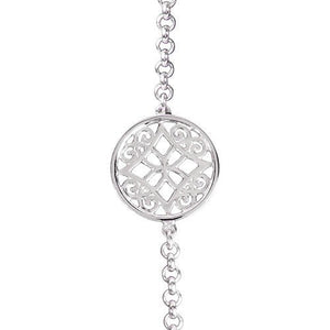 FILIGREE NINE CHARM NECKLACE IN STERLING SILVER - NECKLACES