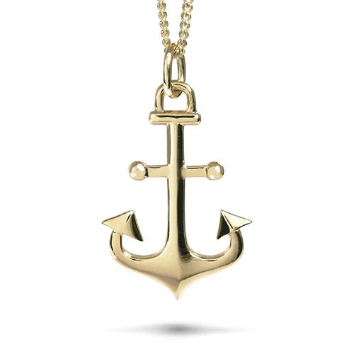 LARGE ANCHOR PENDANT IN GOLD - NECKLACES