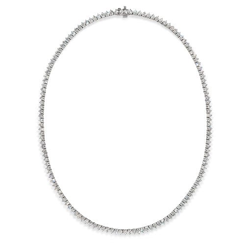 DIAMOND 12.51 CARAT RIVIERA NECKLACE IN WHITE GOLD - NECKLACES