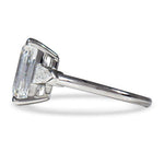 EMERALD CUT AND BULLET CUT DIAMOND ENGAGEMENT RING IN PLATINUM - ALL RINGS