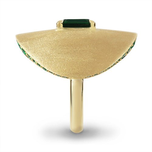 EMERALD SADDLE RING IN 18 KARAT GOLD - ALL RINGS