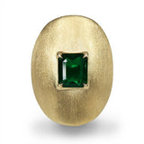 EMERALD SADDLE RING IN 18 KARAT GOLD - ALL RINGS