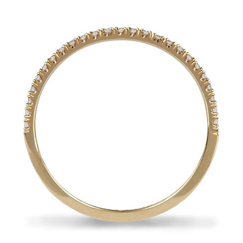 DELICATE DIAMOND WEDDING BAND WITH HALF ETERNITY IN ROSE GOLD -
