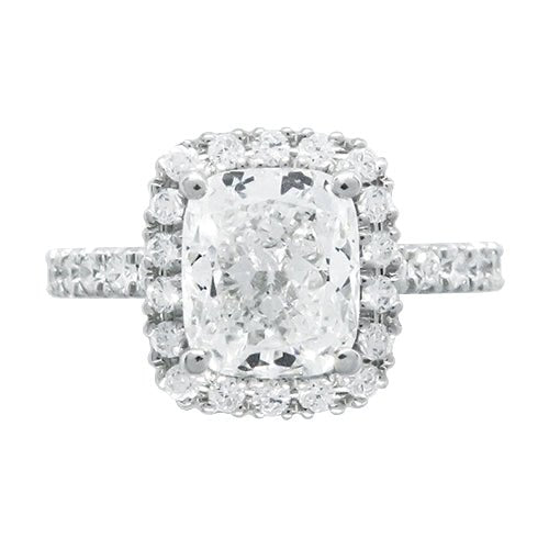 ÉTOILE ENGAGEMENT RING IN WHITE GOLD WITH 1.50 CARAT CUSHION CUT DIAMOND - ALL RINGS