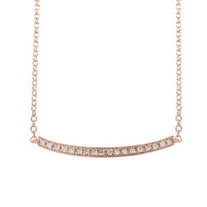 DIAMOND BAR NECKLACE IN ROSE GOLD - NECKLACES