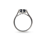 CUSTOM BLUE SAPPHIRE & DIAMOND RING IN 14K WHITE GOLD -