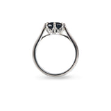 CUSTOM BLUE SAPPHIRE & DIAMOND RING IN 14K WHITE GOLD -