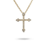 BUDDED CROSS PENDANT IN 14K YELLOW GOLD - 