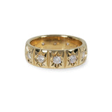 VINTAGE STAR SETTING DIAMOND BAND IN 14K YELLOW GOLD - ALL RINGS