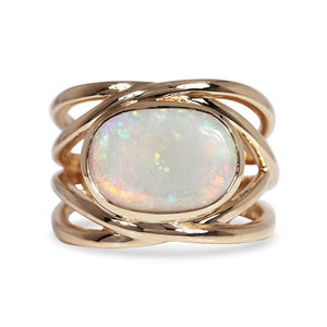 NEST RING WITH OPAL IN YELLOW GOLD - ALL RINGS