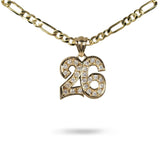 26 PENDANT WITH DIAMOND IN 18K YELLOW GOLD - 