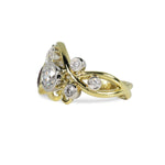 OVAL RUBY DIAMOND RING IN PLATINUM AND 18K YELLOW GOLD - ALL RINGS