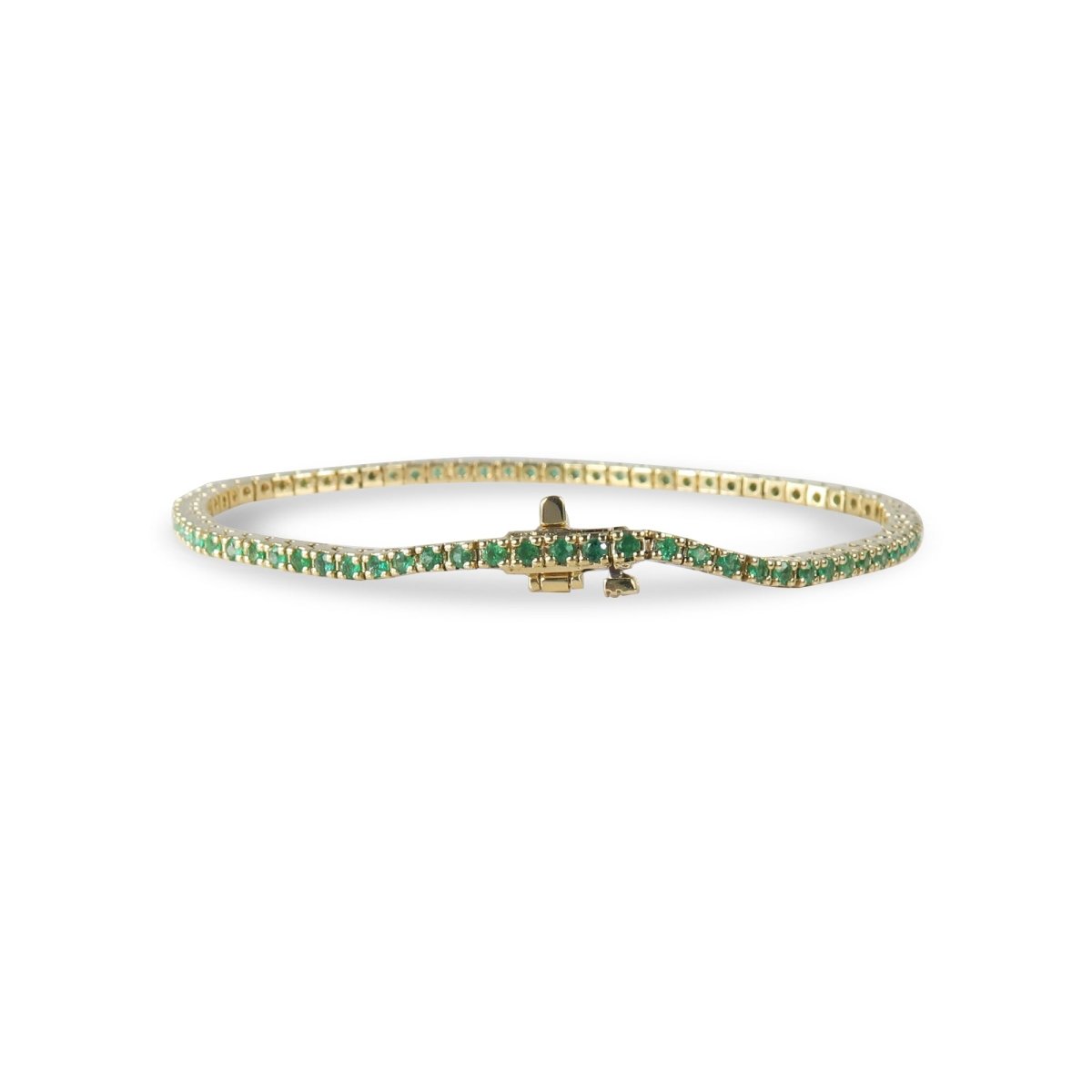EMERALD TENNIS BRACELETS IN YELLOW GOLD - BRACELETS