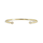 OPEN BANGLE WITH ROUND DIAMONDS IN YELLOW GOLD - BRACELETS