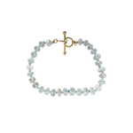 BLOSSOM AQUAMARINE & BLUE TOPAZ BRACELET WITH YELLOW GOLD TOGGLE - BRACELETS