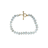 BLOSSOM AQUAMARINE & BLUE TOPAZ BRACELET WITH YELLOW GOLD TOGGLE - BRACELETS