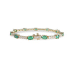 OVAL EMERALD DIAMOND TENNIS BRACELET - BRACELETS