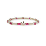 OVAL RUBY DIAMOND TENNIS BRACELET