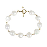 BLOSSOM BRACELET WITH WHITE BAROQUE PEARLS