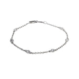 FLOATING SIX DIAMOND BRACELET IN WHITE GOLD - BRACELETS