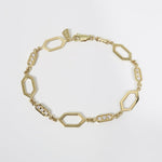 GRAPHITE DIAMOND LINK BRACELET IN 14K YELLOW GOLD - BRACELETS