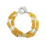 CITRINE AND FACETTED CHALCEDONY BEADS BRACELET