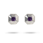 AMETHYST CUFFLINK IN STERLING SILVER - 