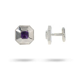 AMETHYST CUFFLINK IN STERLING SILVER - 