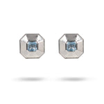 BLUE TOPAZ CUFFLINK IN STERLING SILVER - 