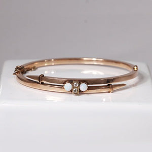 14K ROSE GOLD BRACELET WITH OPAL - ESTATE & VINTAGE JEWELLERY