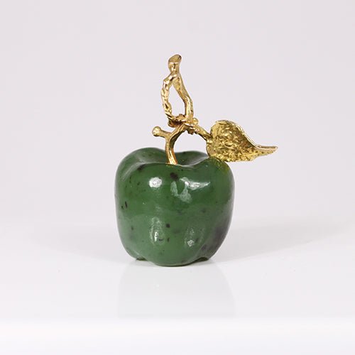 JADE APPLE WITH 14K YELLOW GOLD - ESTATE & VINTAGE JEWELLERY