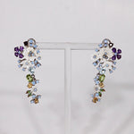 STERLING SILVER EARRING WITH AMETHYST - ESTATE & VINTAGE JEWELLERY