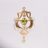 ANTIQUE VICTORIAN 9 CT BROOCH WITH PERIODOT - ESTATE & VINTAGE JEWELLERY