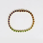 RAINBOW TENNIS BRACELET IN 18K YELLOW GOLD - ESTATE & VINTAGE JEWELLERY