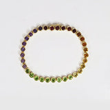 RAINBOW TENNIS BRACELET IN 18K YELLOW GOLD - ESTATE & VINTAGE JEWELLERY