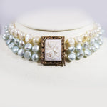 FLOWER CAMEO PEARL NECKLACE - ESTATE & VINTAGE JEWELLERY