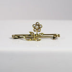 14K SEED PEARL FLOWER BROOCH - ESTATE & VINTAGE JEWELLERY