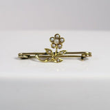 14K SEED PEARL FLOWER BROOCH - ESTATE & VINTAGE JEWELLERY