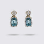 BLUE ZIRCON DIAMOND EARRING - 