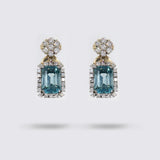 BLUE ZIRCON DIAMOND EARRING - 